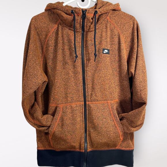 Nike Full Zip Hoodie‎ Red Tag Men's Size Small Marbled Activewear Soft Orange - Picture 2 of 8